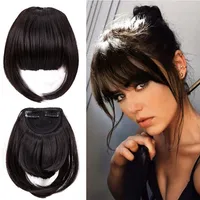 Leeons 81 Color Hairpiece Synthetic Hair Piece Clip In Hair Extensions Fake Blunt Air Black