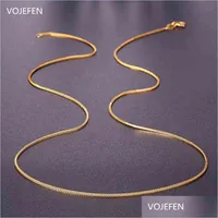 Chaines VoJefen Womens Au750 18K Chaîne de collier en or pur - Snake jaune pour femmes Choker Come Box 210323 Drop Livrot 2021 JE OTNAU