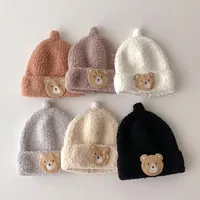 القبعات الشتوية للأطفال لغطاء محلي حديثي الولادة طفل فتاة مرجانية الصوف القبعات الأطفال