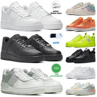 Designer Airforce 1 AF1 Mens Womens Basketball Shoes Utility White Shadow Black Spruce Aura Bara Green Flax Just Orange Fashion Outdoor Sports Sneakers Trainers