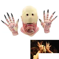Party Masks PANS PANS Labyrinth Horror Pale Man no Eye Monster Cosplay L￡tex M￡scara y guantes Halloween Casa embrujada Props 220 OT69K