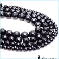 Piedra negro Turmaline Gemstone Feads Loose Beads Micro Faceted Round 6 mm 8 mm para joyas que realizan 161 W2 Drop entrega 2022 Dhenk