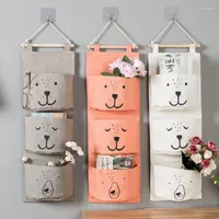 Saklama kutuları ev yaratıcı pamuk ve keten su geçirmez kumaş sanat çantası kapının arkasında