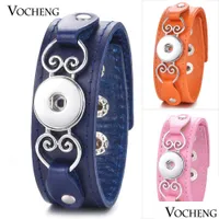 Bracelets de charme 10pcs/lot snap snap encantos de couro genuíno pulseira de 18 mm de botão VoCheng Jewels NN-607x10 Drop del Dhubp