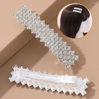 Hair Clips Pack Of 2 Glitter Rhinestone Spring Side Pin Alloy Flat Bangs For Girls Women Simple Band No Trace