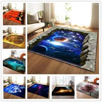 Carpets Nordic Carpet Soft Flannel Pallor Area Rapis 3D Printed Galaxy Space Anti-Slip Mat Hallway Big Size for Living Room Decor