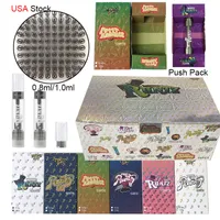 USA Warehouse Runtz Vape Cartridges Atomizer 0.8 ml 1 ml Presiona en Cer￡mica Carts vac￭os Tanque de vidrio 510 Packagings de cartucho de rosca Pacetas gruesas Vaporizador de cera e cig.