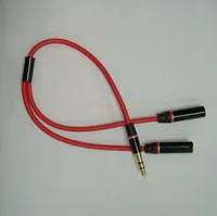 Connettori di cuffie splitter jack jack da 3,5 mm stereo audio 2 femmina a 1 convertitore con plug del microfono con cavo a cavo