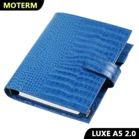 Notepads MOTERM LUXE 2.0 Serie A5 Größe Planer Croc Grain Leder Notebook mit 30 mm Ring Agenda Organizer Notepad Journal Sketchbook 221012