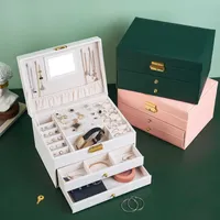 Scatole bins Organizzatore Orecchini con collana portatile Anelli display Jewelry Packaging PU PETTURA PETTA JOYEROS ORGANIZADOR 1012