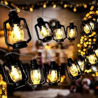 Saiten 10 LED -Kerosin￶l -Lampen -Batterie -Batterie -Laternenh￤nge Camping Garland String Party Dekoration