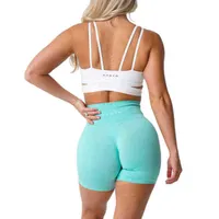 여자 레깅스 nvgtn celana pendek mulus celane pendek spandeks wanita kebugaran elastis sejuk hip-lifting rekreasi olahraga lari 822h