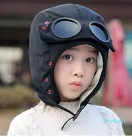 아이들을위한 따뜻한 겨울을 유지하는 벨벳이있는 비니 방수 귀 후드 모자 안경 마스크 시원한 발라 클라 바