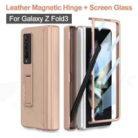 Cell Phone Cases GKK Magnetic Leather Screen Glass All-included Cover For Samsung Galaxy Z Fold 3 Pen Case Holder Phone Case For Galaxy Z Fold3 W221012