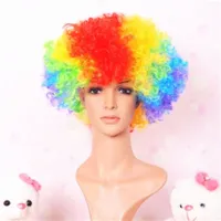 Party Hats Colored Wig Afro Curly Hair Party Supplies World Cup Toupee Fans Football Match Cheer Men Women CC