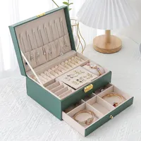 Tasche di gioielli Wejebox Capacità in pelle Box con cuscino Organizzatore da viaggio Collana Anello anello per le donne Gift