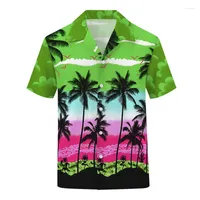 Herren l￤ssige Hemden Coldker Boys 3D-Print Hawaiian Shirt Herren Schlanker fit floral bedrucktes Strandknopf T-