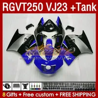 Tank Blue Factory Fairings Kit pour Suzuki RGVT250 RGV-250CC SAPC 1997-1998 Bodys 161NO.156 RGV-250 RGV250 VJ23 RGVT-250 1997 1998
