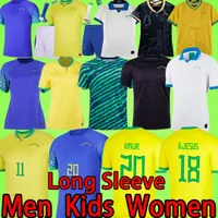 S-4xl Vini Jr Soccer Jersey Camiseta de Futbol Paqueta Brazils Neres 2022 Football Shirt Jesus Pele Casemiro Brasil 22 23 MELLOTS FOOTBALL Men Femmes Kit Kids Uniforme