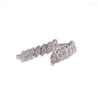 Обручальные кольца Onequarter S925 Серебряный серебряный циркон для женщин в форме листьев регулируемый кольцо кольцо модные ювелирные украшения подарок оптом