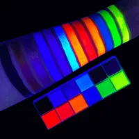 Makeup Brushes 12 Colors UV Glow Paint Fluorescent Neon Oil Face Body Paint Palette for Halloween Party Fancy Dress Kid Cosplay Makeup W221013