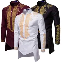 Männer modische afrikanische Kleidung T-Shirt Lange Pullover afrikanische Kleider Kleidung Hip Hop Robe Africaine Casual World y220214