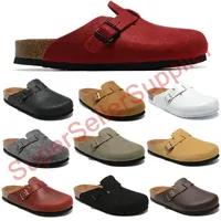 Novo designer Boston Summer Cork Slippers Designs de moda Salpistas de couro Sand￡lias de praia favoritas tamancos de sapatos para homens Men Bag Head Arizona Mayari 36-45