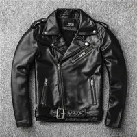 Faux de cuero para hombres Classical Perfecto Jacket Motorcycle Leather 100 Natural oveja de oveja Black Genuine Coat Slim Moto 221012