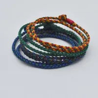 Charm Bracelets Handmade Tibetan Buddhist Double Layer Lucky Thread & Bangles For Women Men Knot Budda Rope Bracelet