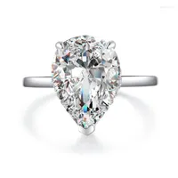 Pierścienie klastra lesf sona kamienna biżuteria ślubna 5 pierścień 925 srebrne zapięcie kobiety prezent na rocznicę zaręczyn