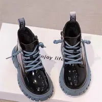 Laarzen winter kinderen schoenen pu lederen waterdichte enkel kinderen sneeuwmerk meisjes jongens rubber mode sneakers 221012