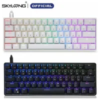 Klavyeler Skyloong Mini Taşınabilir% 60 Mekanik Klavye Kablosuz Bluetooth Gateron MX RGB Arka Işık Oyun Klavye GK61 SK61 Masaüstü 221012