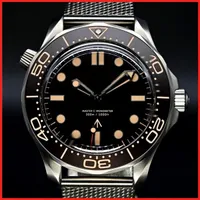 42 mm mannen saffier heren kijkt naar automatische beweging mechanisch Montre de luxe horloge James Bond 007 NAVO 300m polshorloge