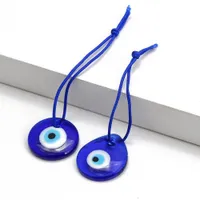 Sleutelringen rond waterdruppel gekleurde glazuur blauw Evil Eyes Hangdoek Fashion Lucky Turkse Key Ketting Juwelen Accessoire Delivery 2021 OT795