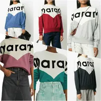 Isabel Marant Cotton Pulver Sweater Женщины дизайнерская модная толстовка алфавита стекает повседневная свободная капюшона