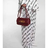 Designer Bag High Level Handbag Bale'ciga's Gmy2022 Spring Wine Red Alligator Bb Women's Shoulder Texture Luxury Leisure Fashion Brand Tote XWMW