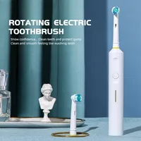 Cepillo de dientes Tackore recargable cepillo de dientes eléctrico 3 en modo limpio adultos impermeables a impermeables blanqueamiento de cepillo 2 cepillos cabezales de viaje 221013