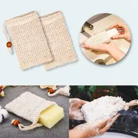 Natural Exfoliating Mesh Soap Savers Bag Scrubbers Pouch Holder For Shower Bath Foaming and Drying RRE14977