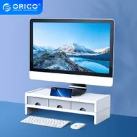 Tablet PC Stands ORICO Multi-function Monitor Stand Riser Desktop Holder Bracket with 3 Drawer Storage Box Organizer for Home Office Laptop PC W221013