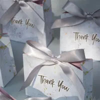 Regalos de regalos Mini Bag Grey Marble Box para fiesta Baby Shower Paper Cajas de chocolate Packingwedding Favors Candy 221013
