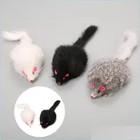 Juguetes de gato 1pcs falso rat￳n juguetes para mascotas de gato ratones de pelo largo conejo suave peludo peludo juguete para gatos perros entrega de ca￭da 2022 Home GA DH4CA