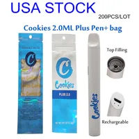 Cookies Einwegvolder Stift USA Stamme elektronische Zigaretten 2 ml plus dickes Ölschalengerät E-Zigaretten leere Verdampferstifte wiederaufladbar 350mAh Battery Starter Kit