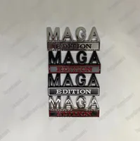 3DエディションMAGAメタルアロイカーステッカーの装飾アメリカを偉大にするエンブレムバッジカーメタル​​リーフボード