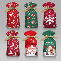Present Wrap 10/50st Christmas Cartoon Bag Box Candy Biscuit Decoration Party Children Birthday