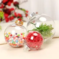 New 50pcs Golden Silvery Transparent Christmas Ball Plastic Baubles Clear Fillable Xmas Tree Hanging Ornament Decor Toys New Year Decorations wedding gift boxes