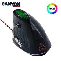 Mice CANYON Wired Vertical Mouse Game Mouse RGB Ergonomic USB Mice Dual Mode 3D 5D Joystick For PC Mac 4800 DPI For PUBG LOL GM14 221014
