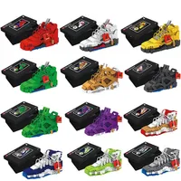 666pcs Mini Block Block Basketball Shoes A J Model Toy Sneakers Build-Bricks Conjunto Diy para crian￧as Blocks Blocks Toy ZM1014