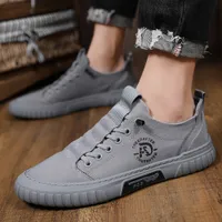 Dress Shoes Summer Men&#039;s Ice Silk Cloth Canvas Gray Flat Casual Lace Up Non Leather Sneakers Fashion Soft Walking 221014