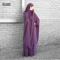 Vestidos informales Etosell Mujeres con capucha Musulmana Hijab Vestido Eid Oración Jilbab Abaya Long Khimar Cover Full Cover Ramadan Vestido Abayas tela islámica 221013