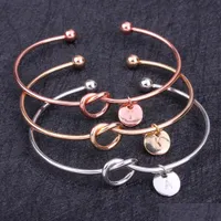 Chaîne 26 lettres rose gold couleur nœud bracelet bracelet mode zinc alliage rond capente chaîne baridemaid bijou-cadeau -y goutte dh8jy